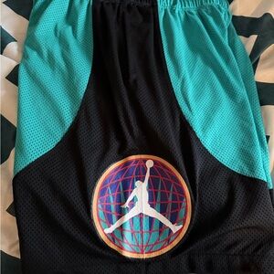 Jordan Teal and Black Basketball Shorts mens L